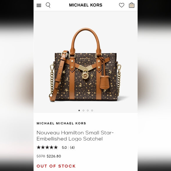 ⚡ FLASH SALE - Michael Kors Nouveau Hamilton Star Embellished Logo Satchel - Picture 15 of 15